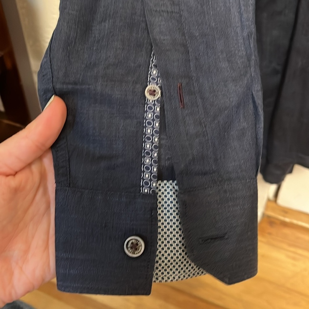Ted Baker Navy Linen Button Down - image 3
